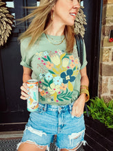 Load image into Gallery viewer, Sage Floral Graphic Tee
