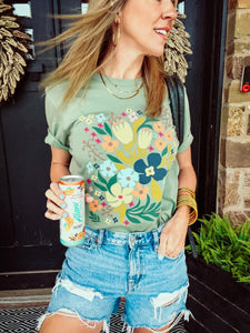 Sage Floral Graphic Tee