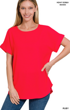 Load image into Gallery viewer, *Deals & Steals* Rolled Sleeve Top-Multiple Colors Available