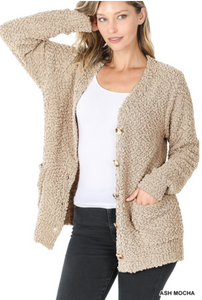 Popcorn Cardigan With Buttons-3 Colors Available