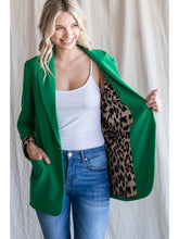 Load image into Gallery viewer, Beauty and Business Leopard Lined Blazer-5 Colors Available