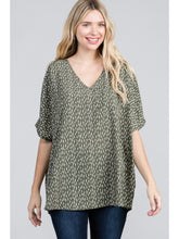 Load image into Gallery viewer, Spotted Downtown Olive Top
