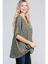 Load image into Gallery viewer, Spotted Downtown Olive Top