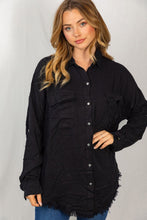 Load image into Gallery viewer, In The Moment Long Sleeve Frayed Hem Top-2 Colors Available