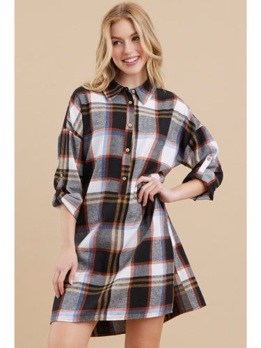 In My Thoughts Plaid Dress