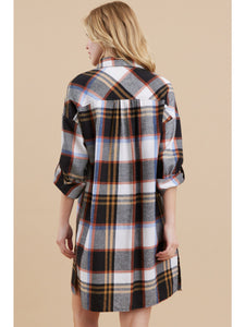 In My Thoughts Plaid Dress