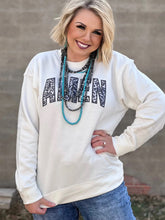 Load image into Gallery viewer, Amen with Grey Leopard Applique Sweatshirt