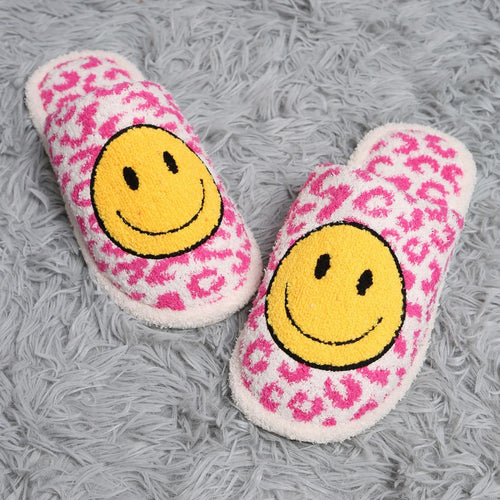 Comfy Luxe Leopard Smile Slippers