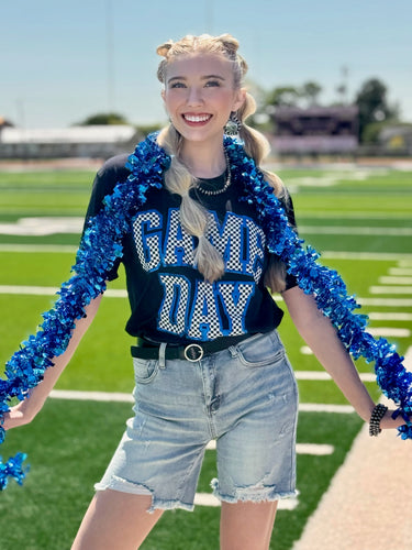 Custom Metallic Puff Checkered Game Day