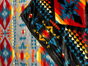 King Size(86”x102”) Aztec Fleece Blanket-Multiple Colors Available