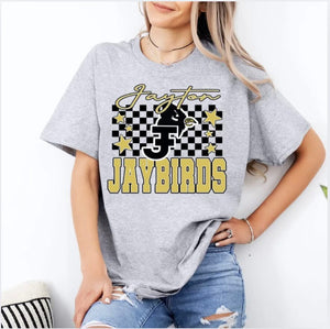 Jayton Jaybirds Design Checkered Spirit Graphic Tee