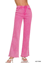 Load image into Gallery viewer, Happy Days Acid Wash Frayed Hem Wide Leg Pants-Multiple Colors Available