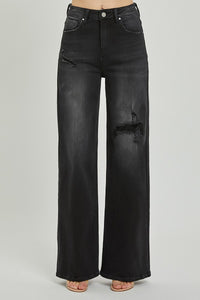 Time After Time Risen Distressed Wide Leg Jeans
