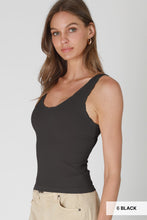 Load image into Gallery viewer, Swift Move Black Reversible Scalloped Edge Tank Top