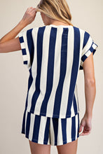 Load image into Gallery viewer, Always In Style Striped Set-Navy
