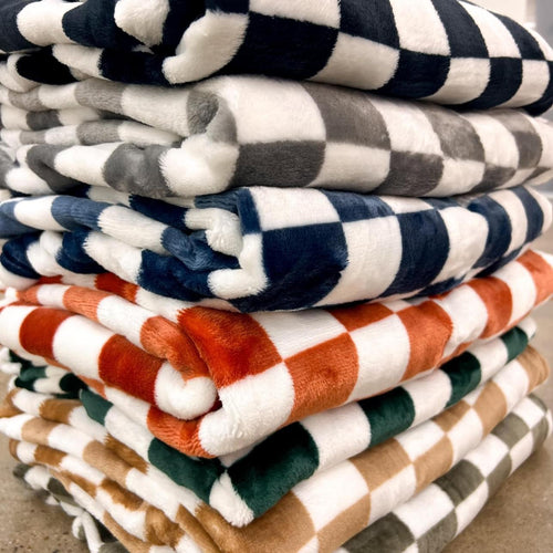 Checkered Blanket -Multiple Colors Available
