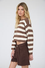 Load image into Gallery viewer, Always In Line Stripe Cropped Sweater