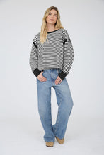 Load image into Gallery viewer, Sweet Stripes Long Sleeve Top With Back Cut Out