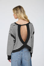 Load image into Gallery viewer, Sweet Stripes Long Sleeve Top With Back Cut Out