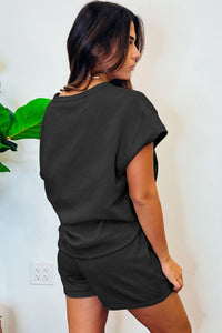 Textured Short Sleeve Set-Multiple Colors Available