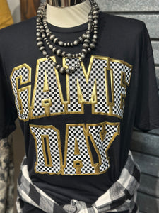 Custom Metallic Puff Checkered Game Day