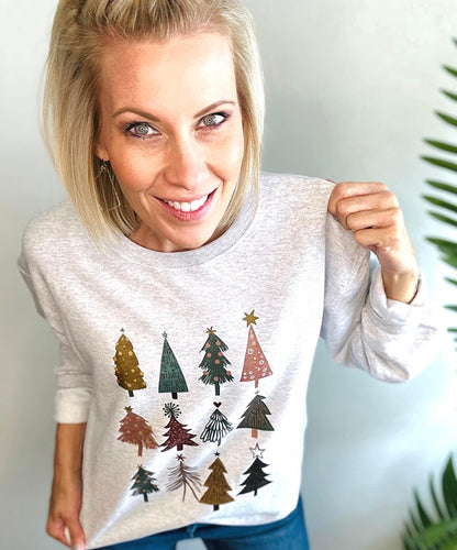 Multi Christmas Trees Sweatshirt
