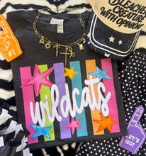 Load image into Gallery viewer, Neon Rainbow Stars Mascot Tee *Multiple Mascots Available*
