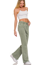 Load image into Gallery viewer, Happy Days Acid Wash Frayed Hem Wide Leg Pants-Multiple Colors Available