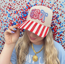 Load image into Gallery viewer, USA Bow Stripe Cap