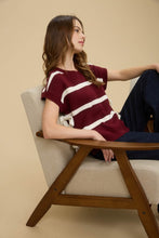 Load image into Gallery viewer, Somewhere Out There Striped Side Tie Top-2 Colors Available