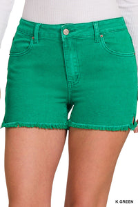 Show Your Legs Acid Washed Frayed Shorts-Multiple Colors Available