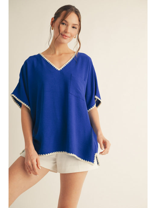 Adore You Top with Stitch Accents