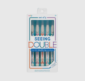 Seeing Double Fine Felt Doubletip Markers-Set of 5(10 Colors)