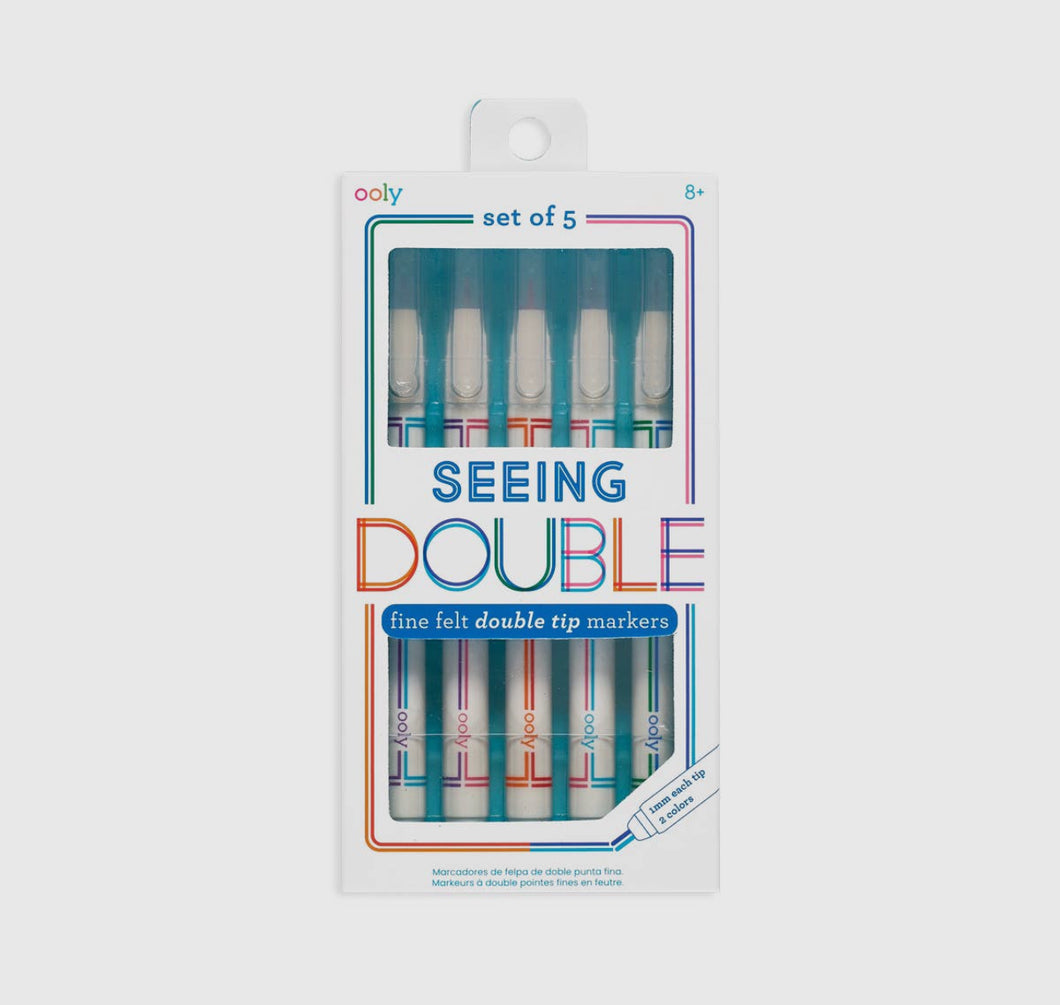 Seeing Double Fine Felt Doubletip Markers-Set of 5(10 Colors)