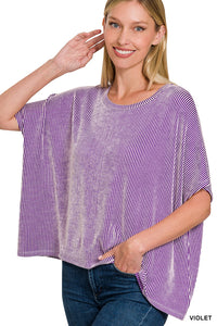 Just Right Oversized Ribbed Crop Top-Multiple Colors Available