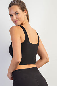 On Board Ribbed Square Neck Crop Top-Multiple Colors Available