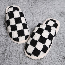 Load image into Gallery viewer, Comfy Luxe Checkerd Slippers-Multiple Colors Available
