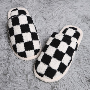 Comfy Luxe Checkerd Slippers-Multiple Colors Available