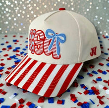 Load image into Gallery viewer, USA Bow Stripe Cap