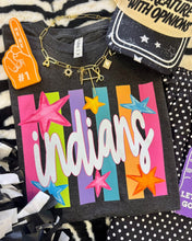 Load image into Gallery viewer, Neon Rainbow Stars Mascot Tee *Multiple Mascots Available*
