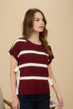 Load image into Gallery viewer, Somewhere Out There Striped Side Tie Top-2 Colors Available