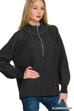 Load image into Gallery viewer, Warm Intentions Exposed Seam 1/2 Zip Sweater-Multiple Colors Available