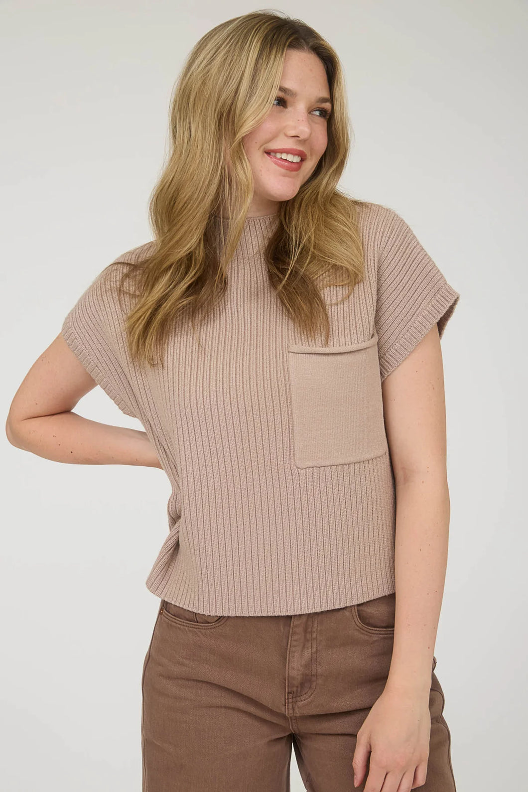 Keep It Seasonal Mock Neck Short Sleeve Sweater