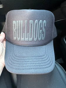 Bulldogs Black Puff Trucker Cap