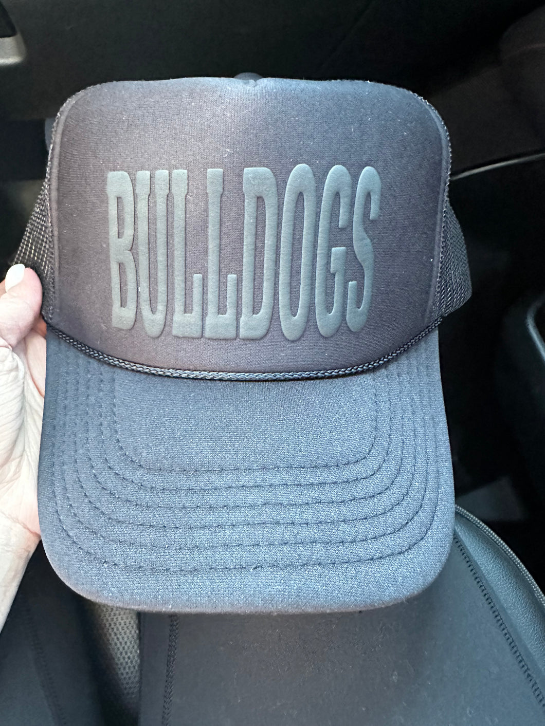 Bulldogs Black Puff Trucker Cap