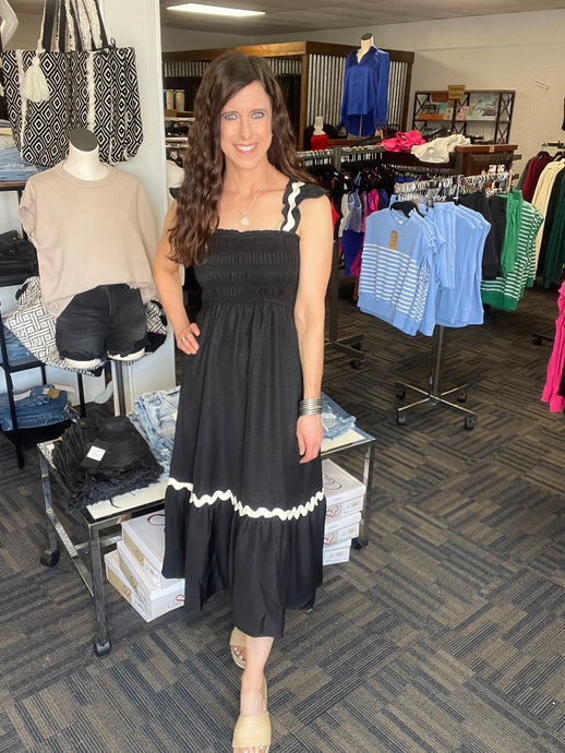 Obsessed With You Black Midi Dress