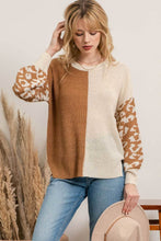 Load image into Gallery viewer, Mix It Up Leopard Colorblock Sweater-2 Colors Available