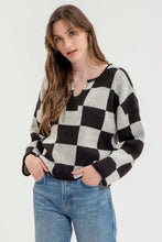 Load image into Gallery viewer, In It To Trend It Checkered Sweater