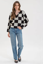 Load image into Gallery viewer, In It To Trend It Checkered Sweater