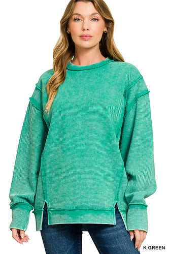 Somewhere in Between Acid Wash Top